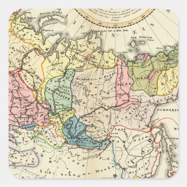Russian Empire Ethnography Square Sticker (Front)