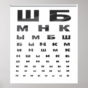 Russian Eye Chart Poster