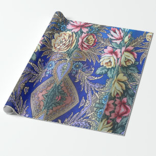 Russian fabric pattern wrapping paper