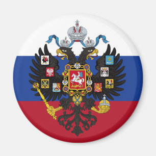 Russian Flag And Crest Magnet