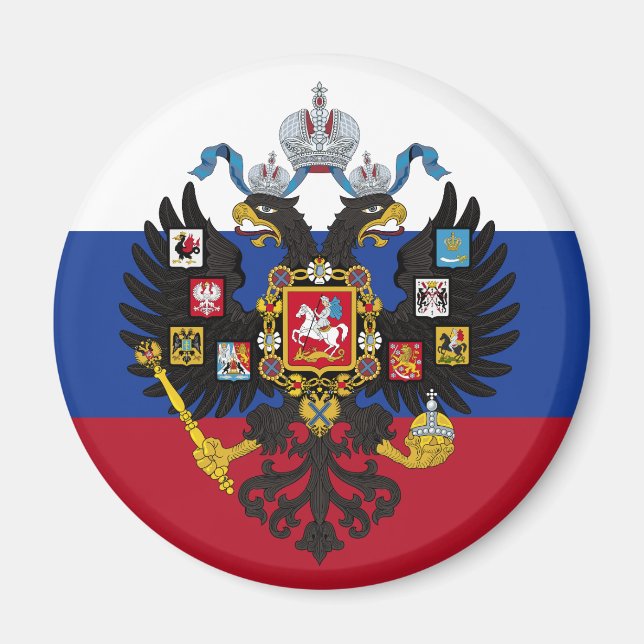 Russian Flag And Crest Magnet (Front)