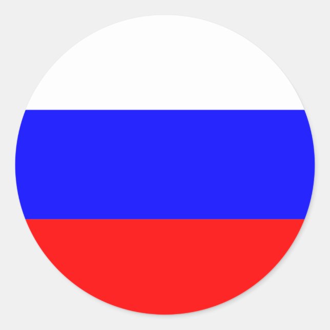Russian Flag Classic Round Sticker (Front)
