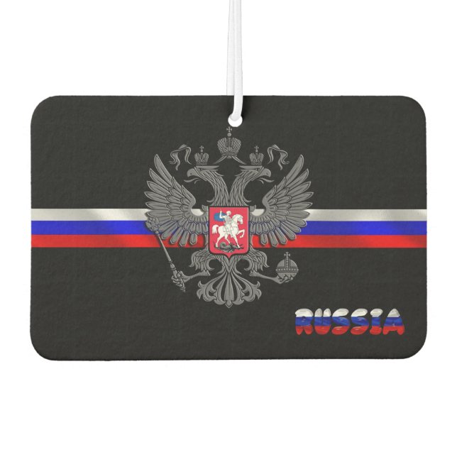 Russian flag-coat of arms car air freshener (Front)