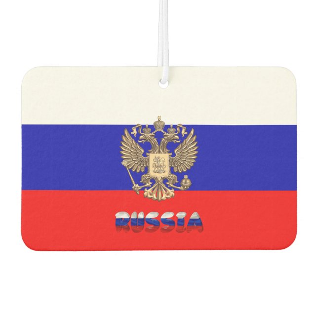 Russian flag-coat of arms car air freshener (Front)