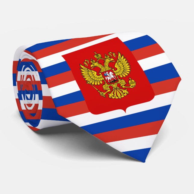 Russian Flag & Coat of Arms, Flag of Russia Tie (Rolled)