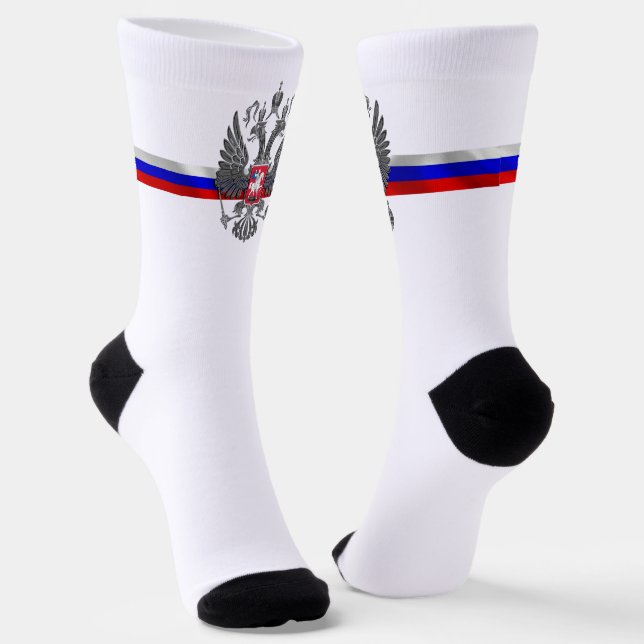 Russian flag-coat of arms socks (Angled)