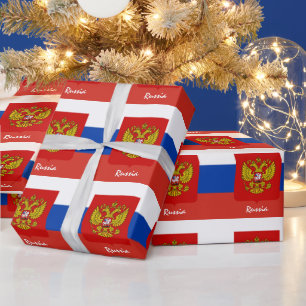 Russian Flag, Eagle & Russia gifts /sports fans Wrapping Paper