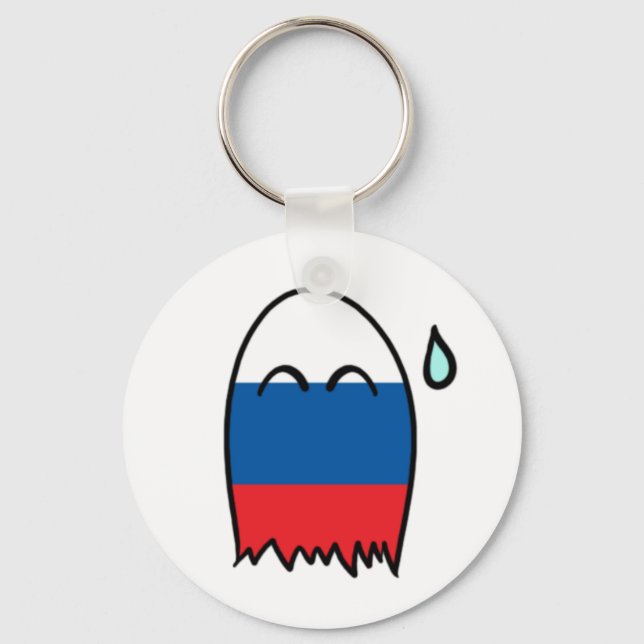 Russian Flag Ghostie Key Ring (Front)
