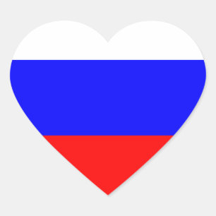RUSSIAN FLAG HEART STICKER