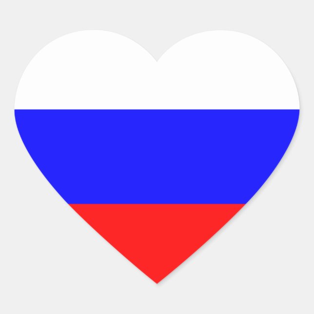 Russian Flag Heart Sticker (Front)
