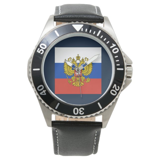 Russian Flag Imperial Eagle Russian Orthodox Watch (Front)