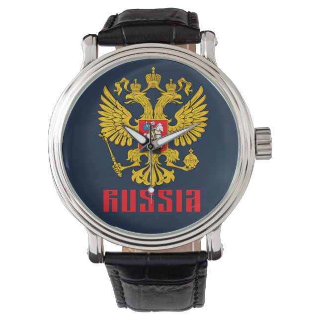Russian Flag Imperial Eagle Russian Orthodox Watch (Front)