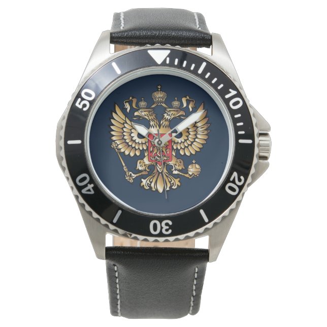 Russian Flag Imperial Eagle Russian Orthodox Watch (Front)