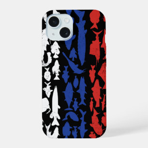 Russian Flag Made of Fish – Fishing Design for Ang iPhone 15 Case