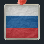 Russian Flag Metal Tree Decoration<br><div class="desc">The Funniest Ornaments,  T-shirts,  Hoodies,  Stickers,  Buttons and Novelty gifts from http://www.Shirtuosity.com.</div>