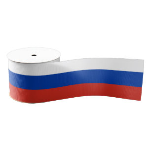 Russian Flag & Russia travel, holiday/sports Grosgrain Ribbon