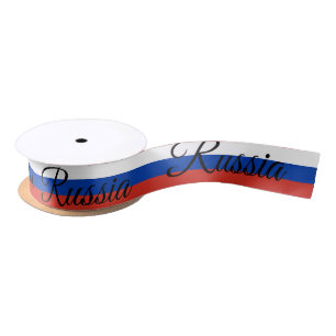 Russian Flag & Russia travel, holiday / sports Satin Ribbon