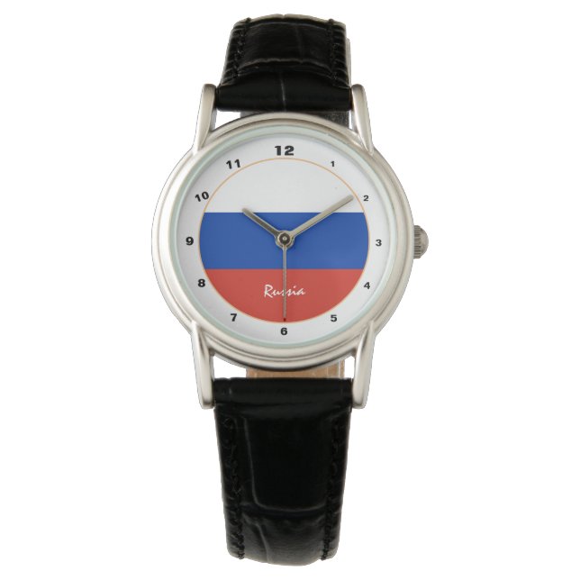 Russian Flag & Russia trendy fashion /design watch (Front)