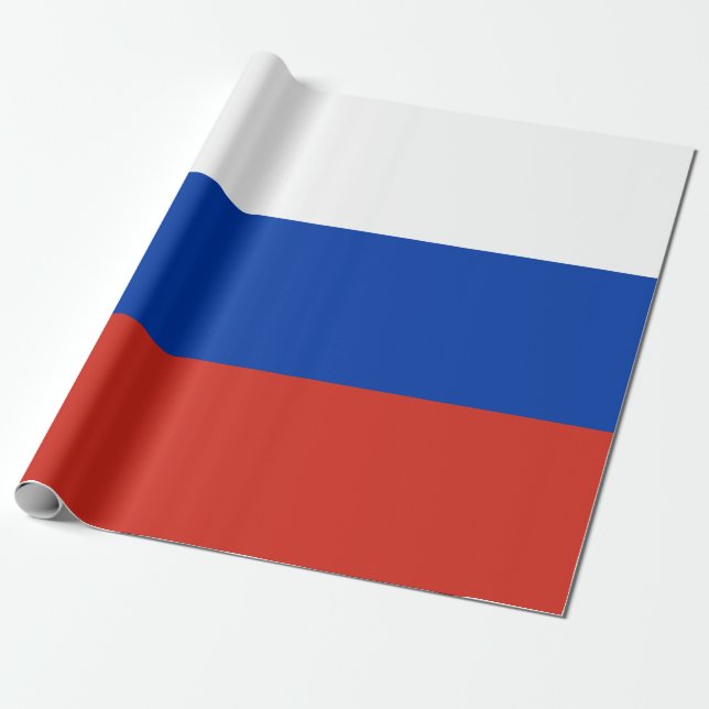 Russian Flag (Russia) Wrapping Paper (Unrolled)