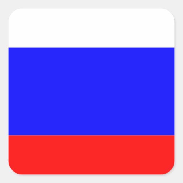 Russian Flag Square Sticker (Front)