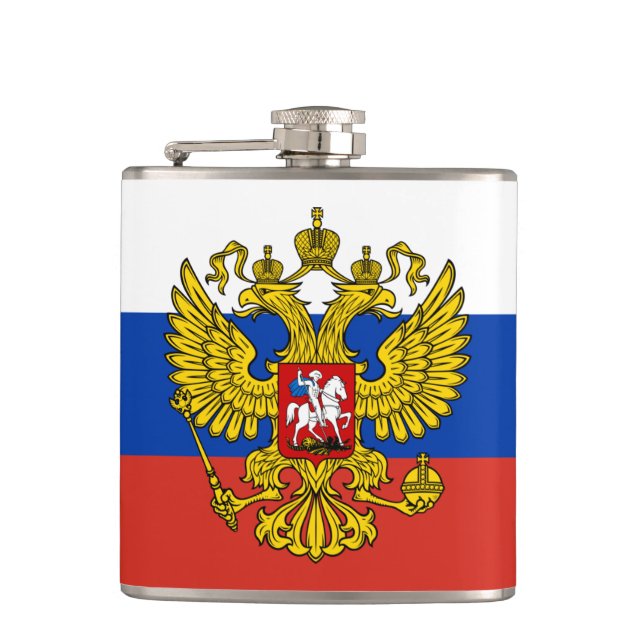 Russian Flag & travel Russia fashion /sports fans  Hip Flask (Front)