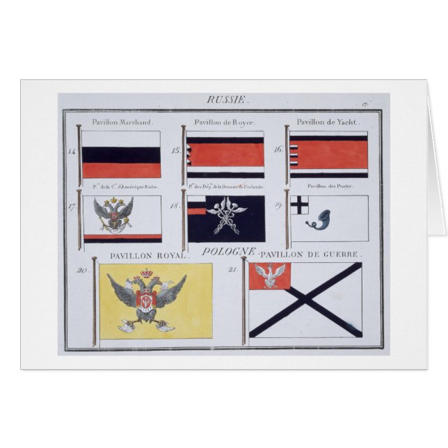 Russian Flags, from a French book of Flags, c.1819 (Front Horizontal)
