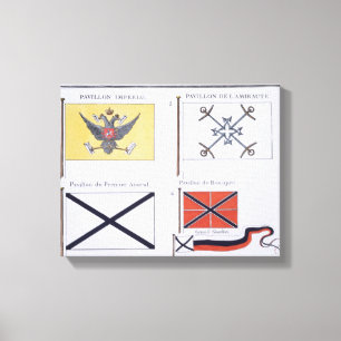 Russian Flags, from a French book of Flags, c.1819 Canvas Print