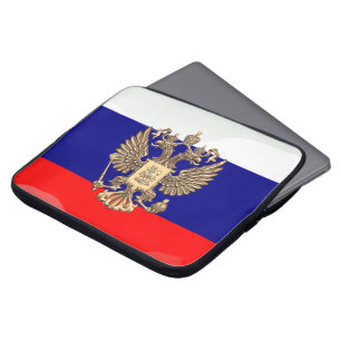 Russian glossy flag laptop sleeve