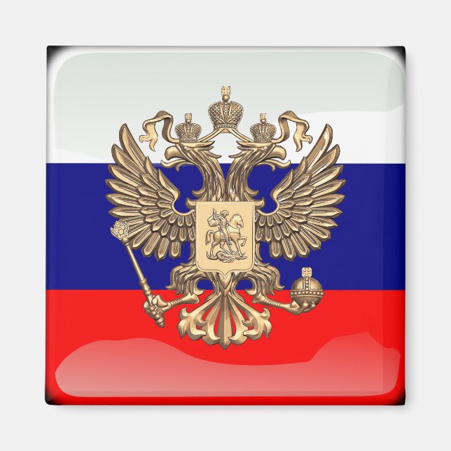 Russian glossy flag magnet (Front)