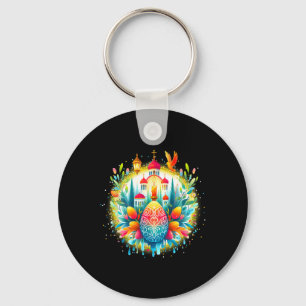 Russian Greek Byzantine Orthodox Cross He Is Risen Key Ring