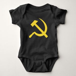 Russian Hammer and Sickle Baby Football Bodysuit