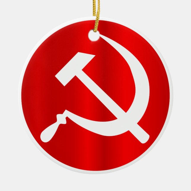 Russian Hammer and Sickle Ceramic Tree Decoration (Front)