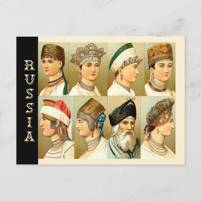 Russian Headdresses Postcard (Front)