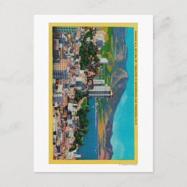 Russian Hill Skyline with Postcard (Front)