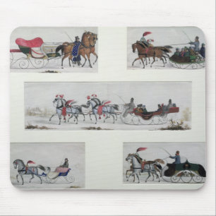 Russian Horse Drawn Sleighs Mouse Mat