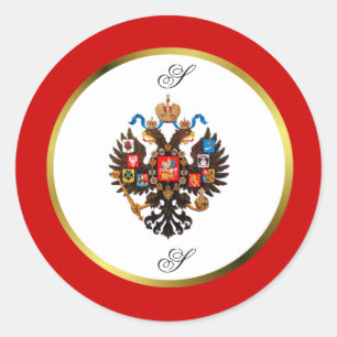 Russian Imperial Crest Monogram Stickers