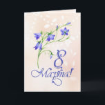 Russian International women's day, bluebells Card<br><div class="desc">Bunch of bluebells flowers with Russian text underneath: "8 March''. Text inside in Russian too: ''During the first spring days the 8 of March is most appreciated. On the whole planet for everyone spring and women are similar. I wish you good luck, good health and happiness. Congratulations with the first...</div>