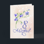 Russian International women's day, bluebells Card<br><div class="desc">Bunch of bluebells flowers with Russian text underneath: "8 March''. Text inside in Russian too: ''During the first spring days the 8 of March is most appreciated. On the whole planet for everyone spring and women are similar. I wish you good luck, good health and happiness. Congratulations with the first...</div>