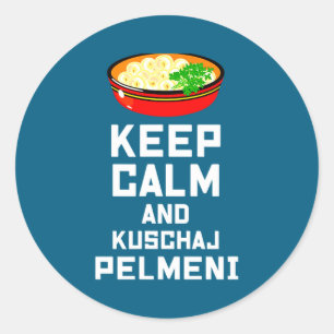 Russian Keep Calm Eat Pelmeni Classic Round Sticker