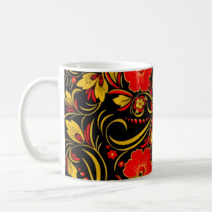 Russian khokhloma coffee mug