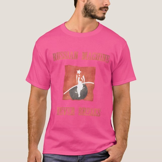 Russian Machine Never Breaks Russian Five Hockey T-Shirt (Front)