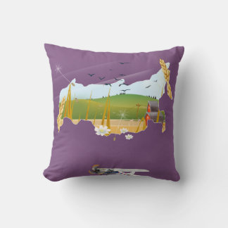 Russian Map travel poster Cushion