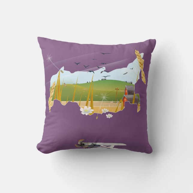 Russian Map travel poster Cushion (Front)