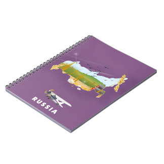 Russian Map travel poster Notebook