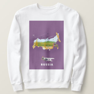 Russian Map travel poster Sweatshirt