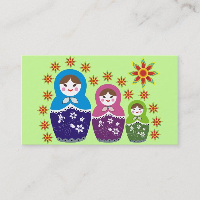 Russian Matryoshka Doll Business Cards (Front)