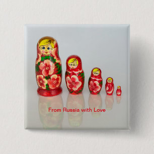 Russian Matryoshka Dolls 15 Cm Square Badge