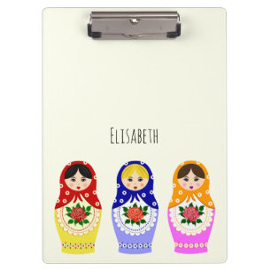 Russian matryoshka dolls clipboard