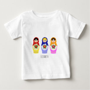 Russian matryoshka dolls name baby shirt