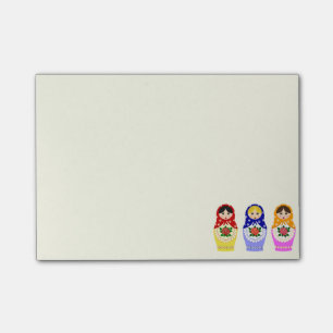 Russian matryoshka dolls post-it notes
